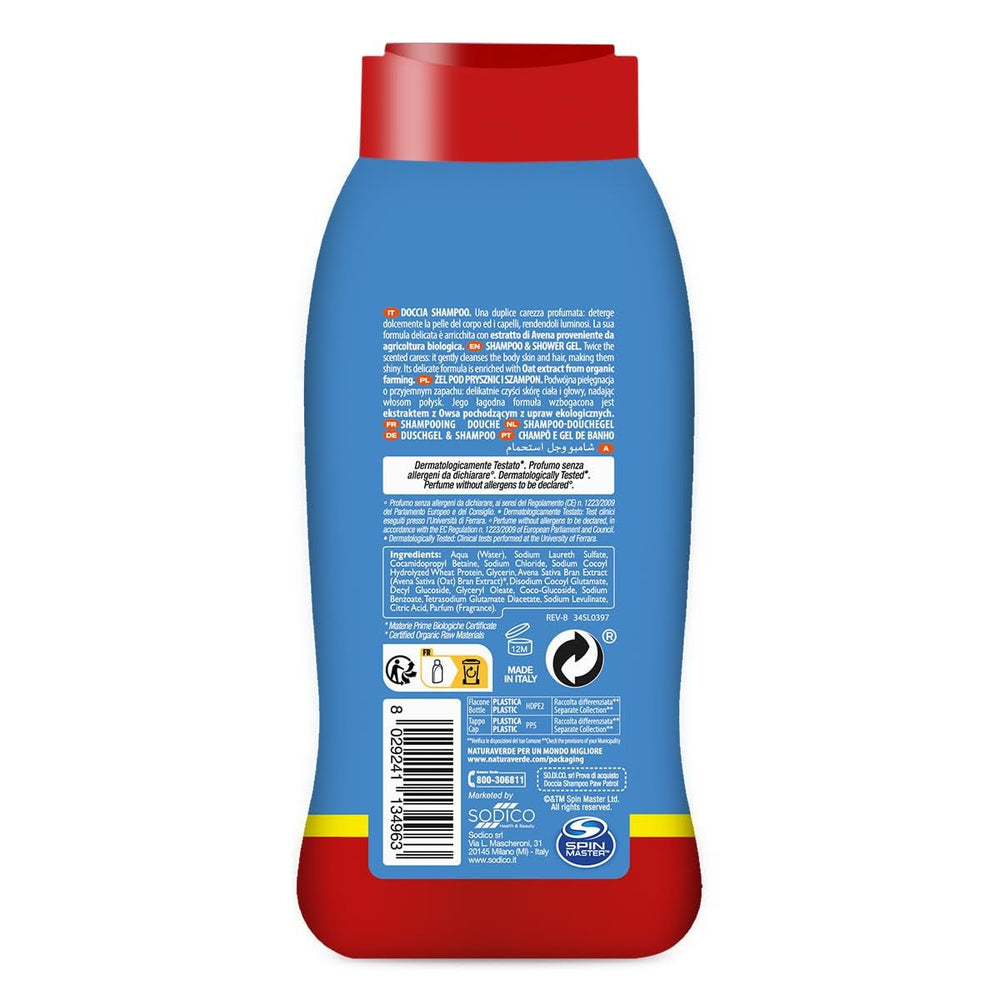 | Kids - Paw Patrol - Șampon de duș pentru copii, săpun de duș pentru corp și păr, produse de igienă pentru copii, cu extract organic de ovăz, 250 ml Copii - Baie si Skincare Naty Shop