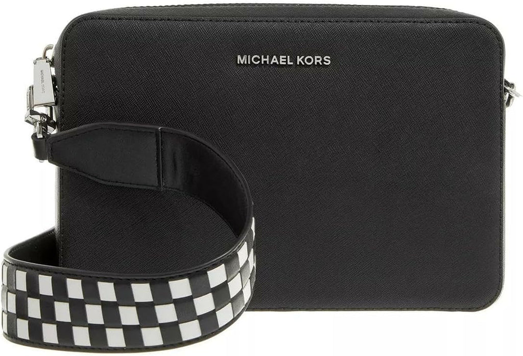 Michael Kors Jet Set Lg Ew Crossbody Bag Genti Femei Naty Shop Blk/Opticwht