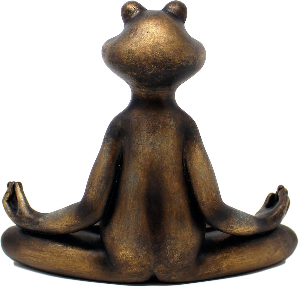 Nature's Mark Statuie broască yoga care meditează, 15,2 cm înălțime, rășină sintetică, decor pentru masă, living, dormitor, birou, birou, dulap, raft Statuete si sculpturi Naty Shop