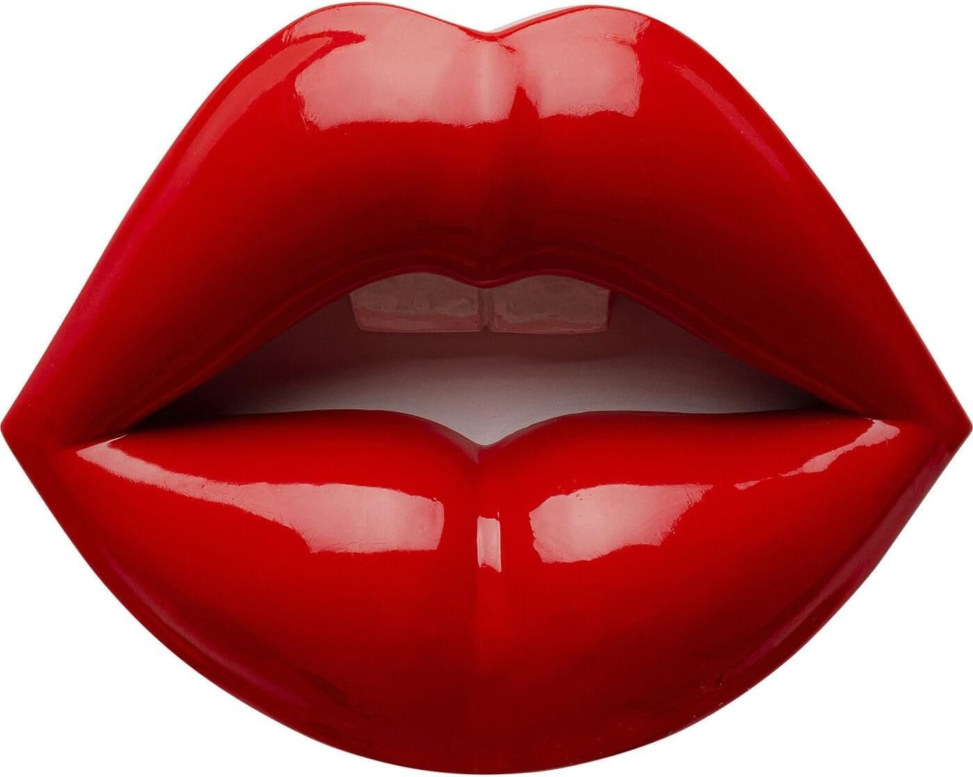 Obiect de perete Buze, roșu, modern, obiect decorativ, motiv buze, decorare cameră, decor pentru rafturi, accesoriu, living, hol, birou, dormitor, 30 x 23 x 8 cm (H/W/D) Statuete si sculpturi Naty Shop Titlu implicit