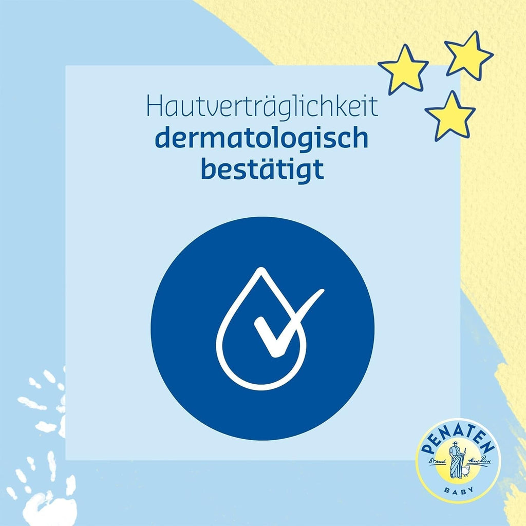 PENATEN baie și șampon (400 ml), baie și șampon blând pentru bebeluși formulat fără parabeni și coloranți, gel de duș și șampon pentru păr special dezvoltat pentru nou-născuți pentru pielea delicată a bebelușului Copii - Baie si Skincare Naty Shop