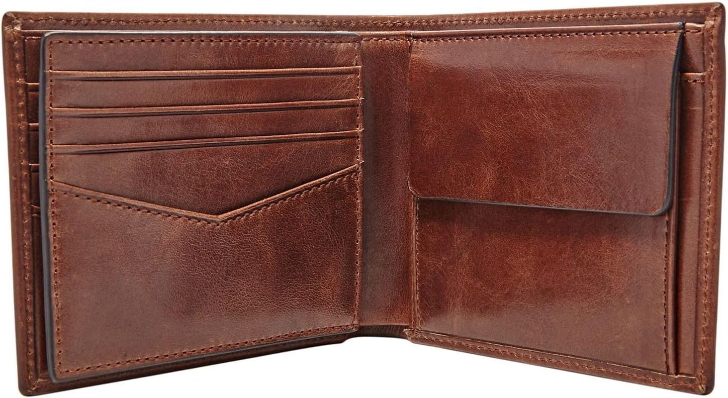Portofel Bifold Fossil Ryan din piele pentru bărbați 11,43 cm L x 2,54 cm l x 9,525 cm H Portofel Barbati Naty Shop