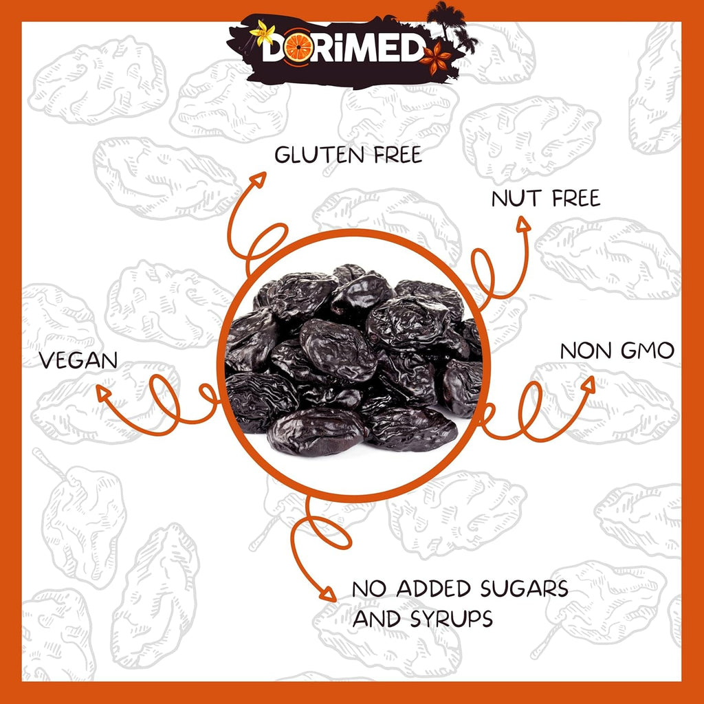 Prune uscate 1 kg | Prune fără sâmburi din Agen | Tandre, moi, gustoase și suculente | Fructe uscate întregi, mari, neîndulcite | Bogate în fibre și antioxidanți naturali | Produse deshidratate Naty Shop