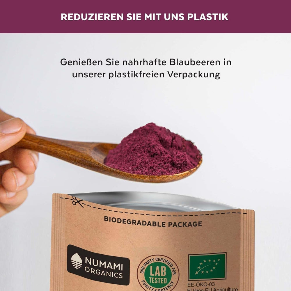 Pulbere organică de afine sălbatice, afine întregi liofilizate, 100% calitatea alimentelor crude, bogate în antioxidanți și vitamina C, fără zahăr adăugat, recoltate în Europa de Nord Produse deshidratate Naty Shop