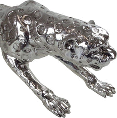 Sculptură decorativă Casablanca XL - Gpard Argintiu mat - Decor camera de zi - Lungime 80 cm Statuete si sculpturi Naty Shop