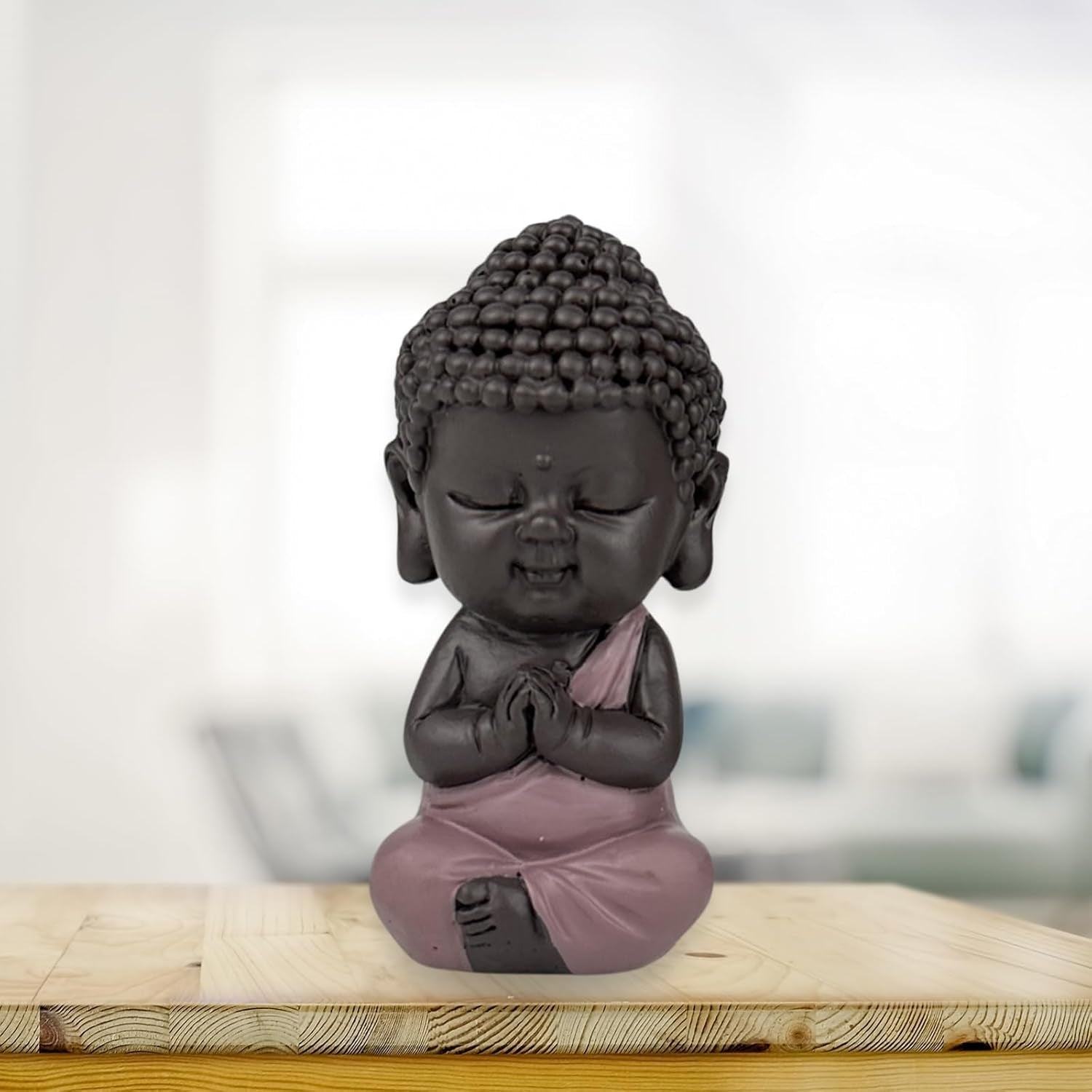 Statuetă Baby Buddha Pink Toge - Figurină inspirată și veselă - Talisman pozitiv Concentrare - Idee de cadou drăguț și spiritual - H 7 cm - Zen'Light Statuete si sculpturi Naty Shop