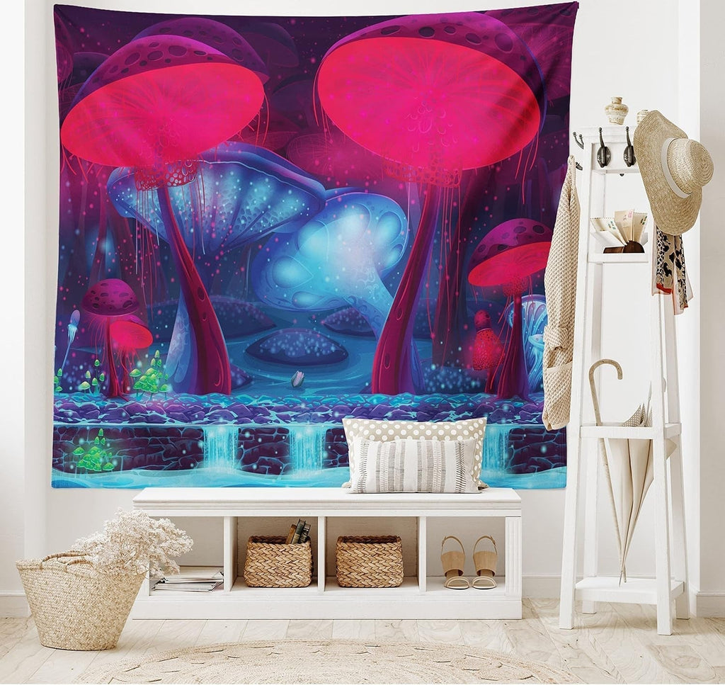 Tapiserie abakuhaus wanderlust harta animala lumii desene Casa - Accesorii si Decoratiuni Naty Shop Albastru deschis Roșu 150L X 110B Cm