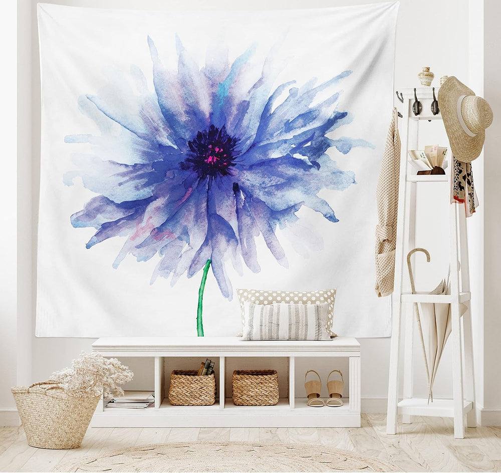 Tapiserie abakuhaus wanderlust harta animala lumii desene Casa - Accesorii si Decoratiuni Naty Shop Albastru marin Alb 230L X 140B Cm