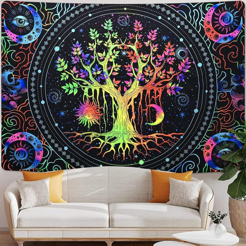 Tapiserie alishomtll tree life fluorescent sun and moon Casa - Accesorii si Decoratiuni Naty Shop