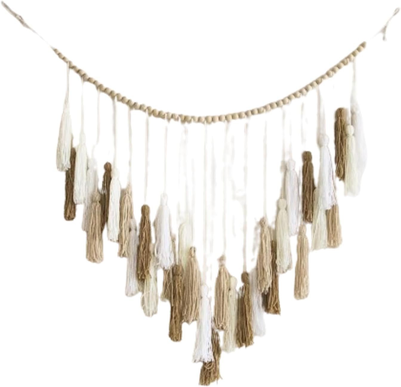 Tapiserie deco hanging woven pastoral wood bead Casa - Accesorii si Decoratiuni Naty Shop Kaki