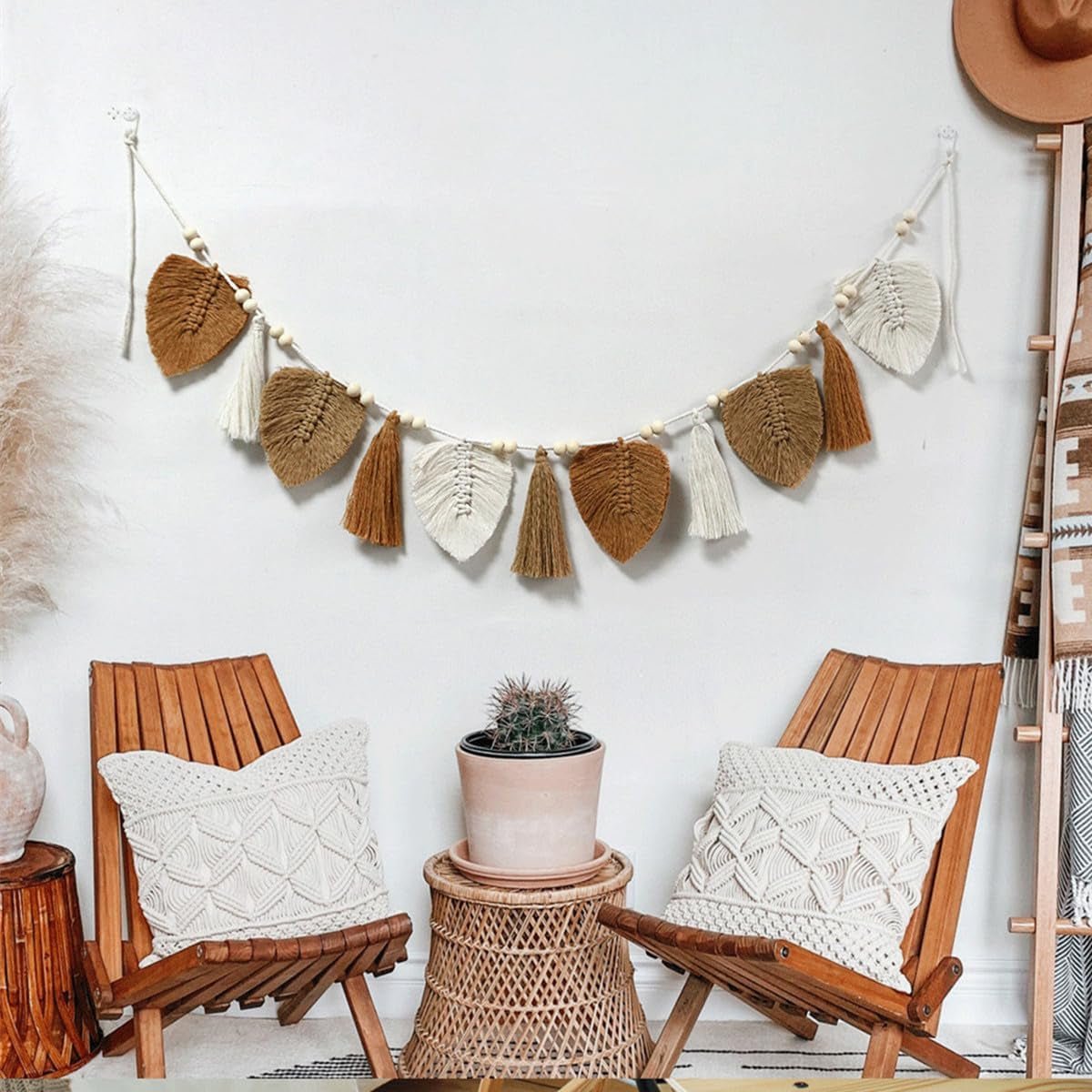 Tapiserie decorative tesute frunze chic franjuri Casa - Accesorii si Decoratiuni Naty Shop