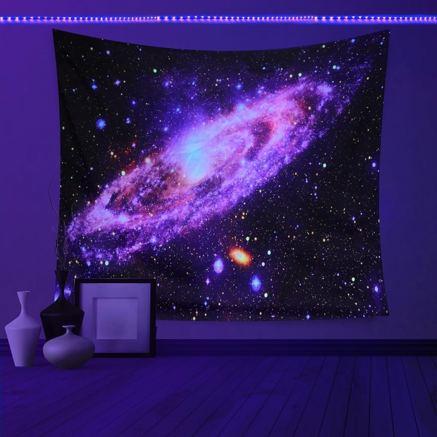 Tapiserie galaxie fluorescenta cer instelat lumina neagra Casa - Accesorii si Decoratiuni Naty Shop Default Title