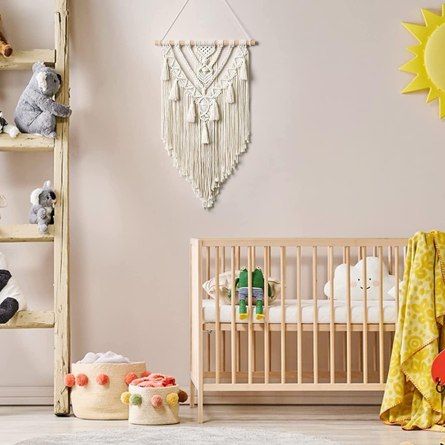 Tapiserie geometric tesute bej bumbac arta Casa - Accesorii si Decoratiuni Naty Shop