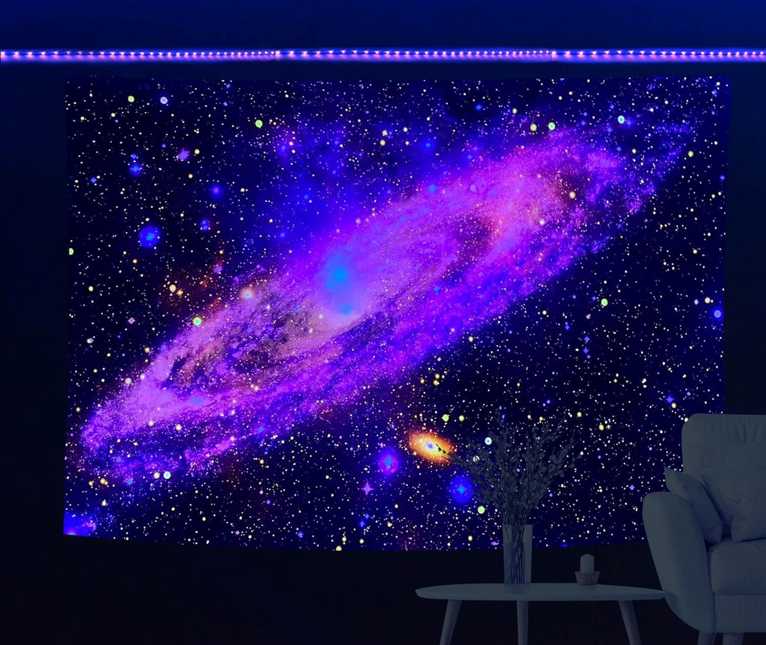 Tapiserie holavida galaxie fluorescent cer instelat abstract estetic Casa - Accesorii si Decoratiuni Naty Shop