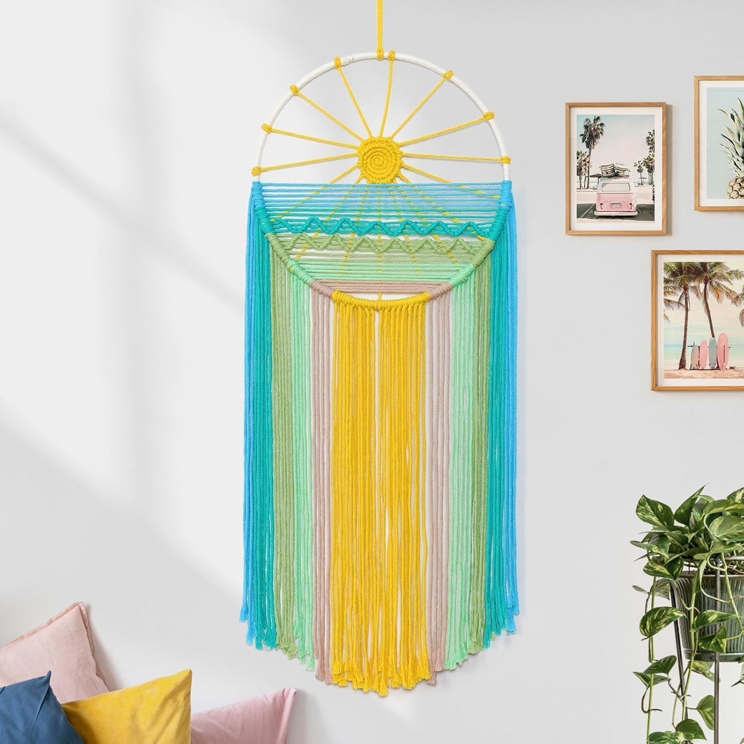 Tapiserie lomohoo dreamcatcher tapiterie model soare curcubeu camera Casa - Accesorii si Decoratiuni Naty Shop Raza de soare