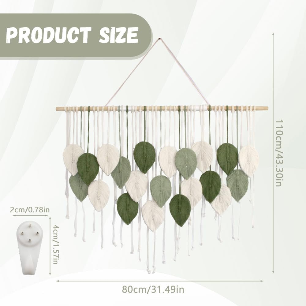 Tapiserie mare art woven handmade tassel leaf Casa - Accesorii si Decoratiuni Naty Shop