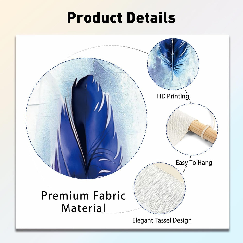 Tapiserie pligreat pack blue feather rug vertical wall Casa - Accesorii si Decoratiuni Naty Shop