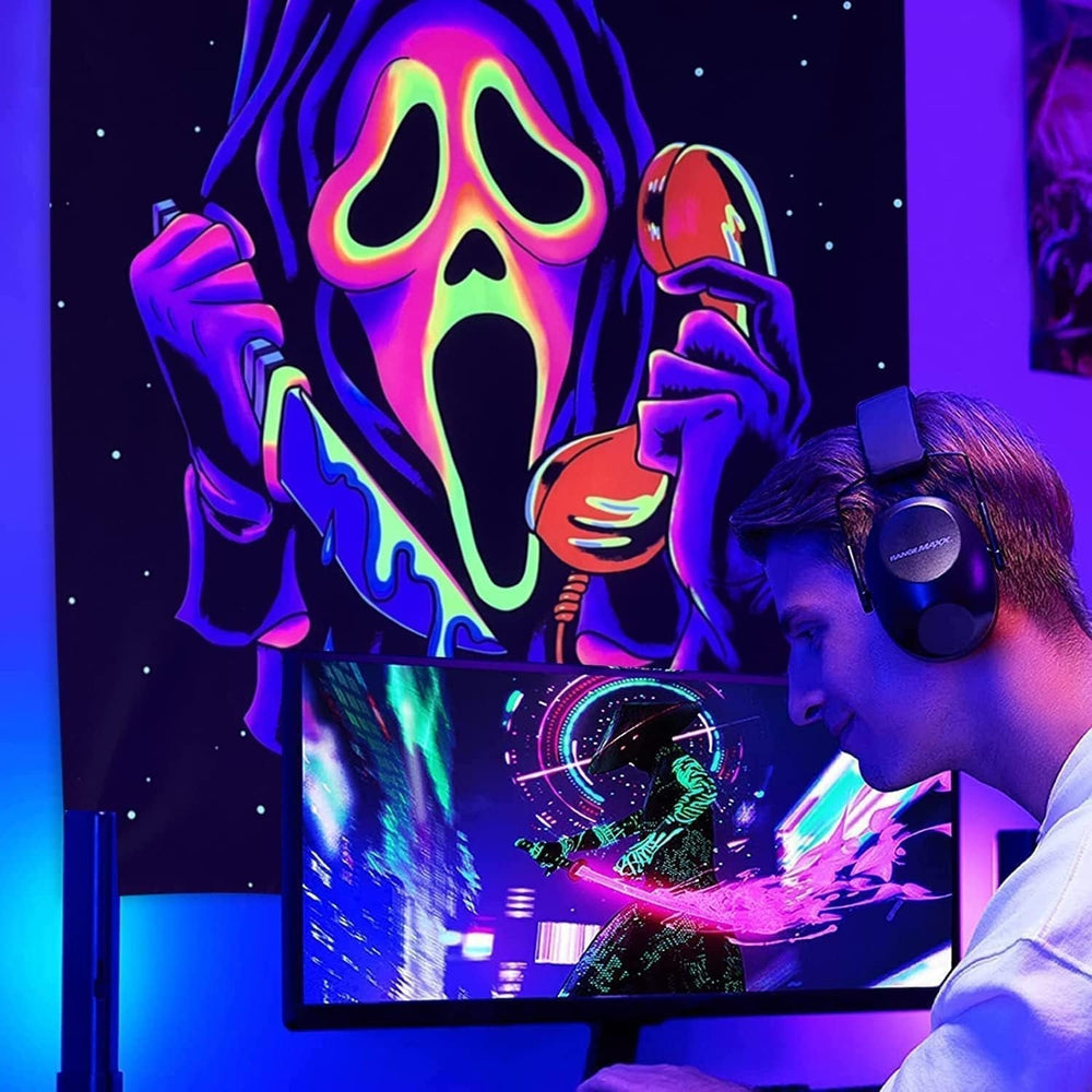 Tapiserie tapiterie fata groaza blacklight fantome reactiva Casa - Accesorii si Decoratiuni Naty Shop