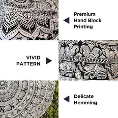 Tapiserie tapiterie mandala grey black wall cloth Casa - Accesorii si Decoratiuni Naty Shop