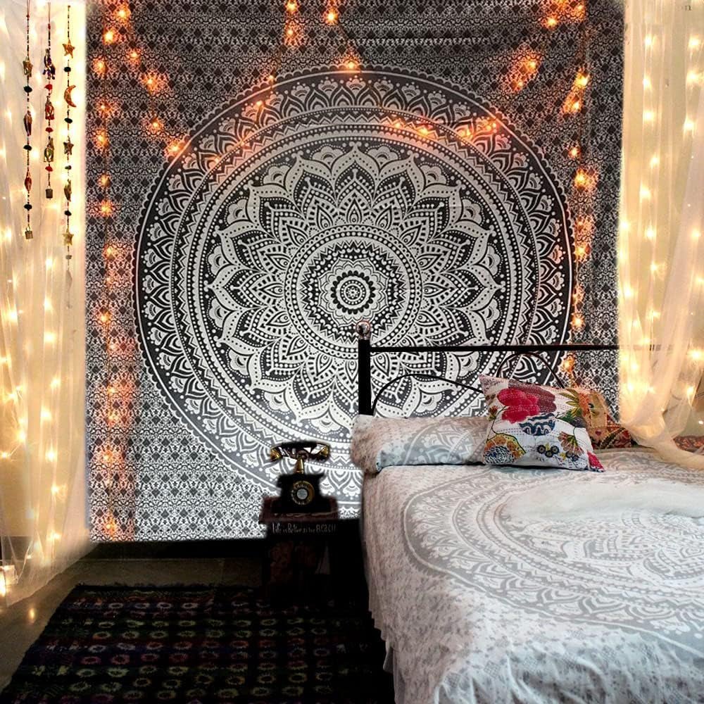 Tapiserie tapiterie mandala grey black wall cloth Casa - Accesorii si Decoratiuni Naty Shop