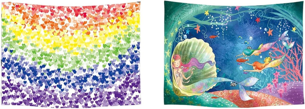 Tapiserie ulticool casa plaja mare insula palmier Casa - Accesorii si Decoratiuni Naty Shop Sirenă curcubeu