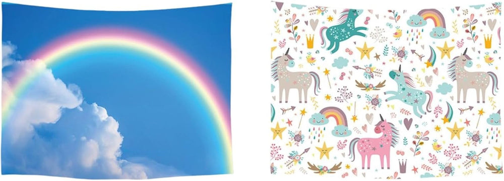 Tapiserie ulticool casa plaja mare insula palmier Casa - Accesorii si Decoratiuni Naty Shop Unicorn curcubeu