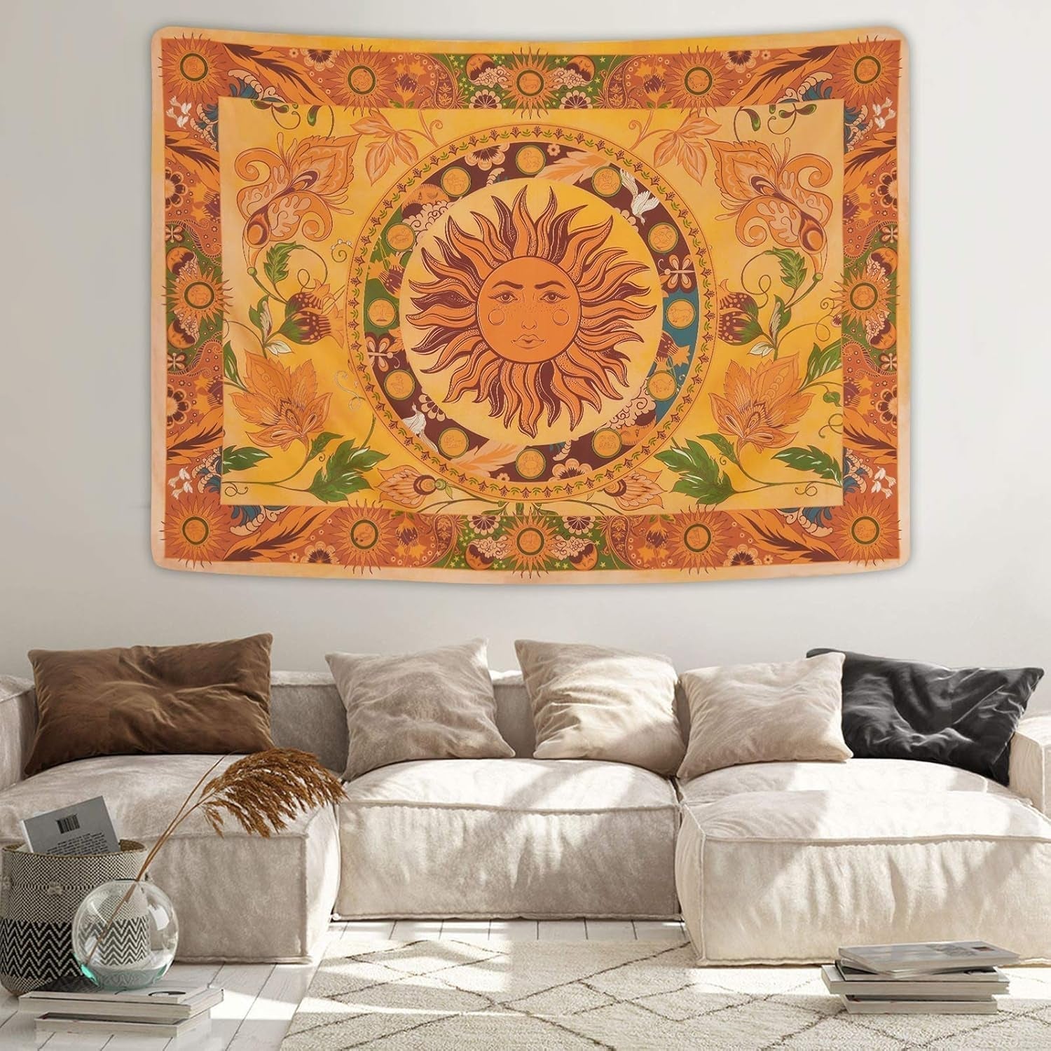 Tapiserie yugarlibi burning sun spring flowers vintage wall Casa - Accesorii si Decoratiuni Naty Shop