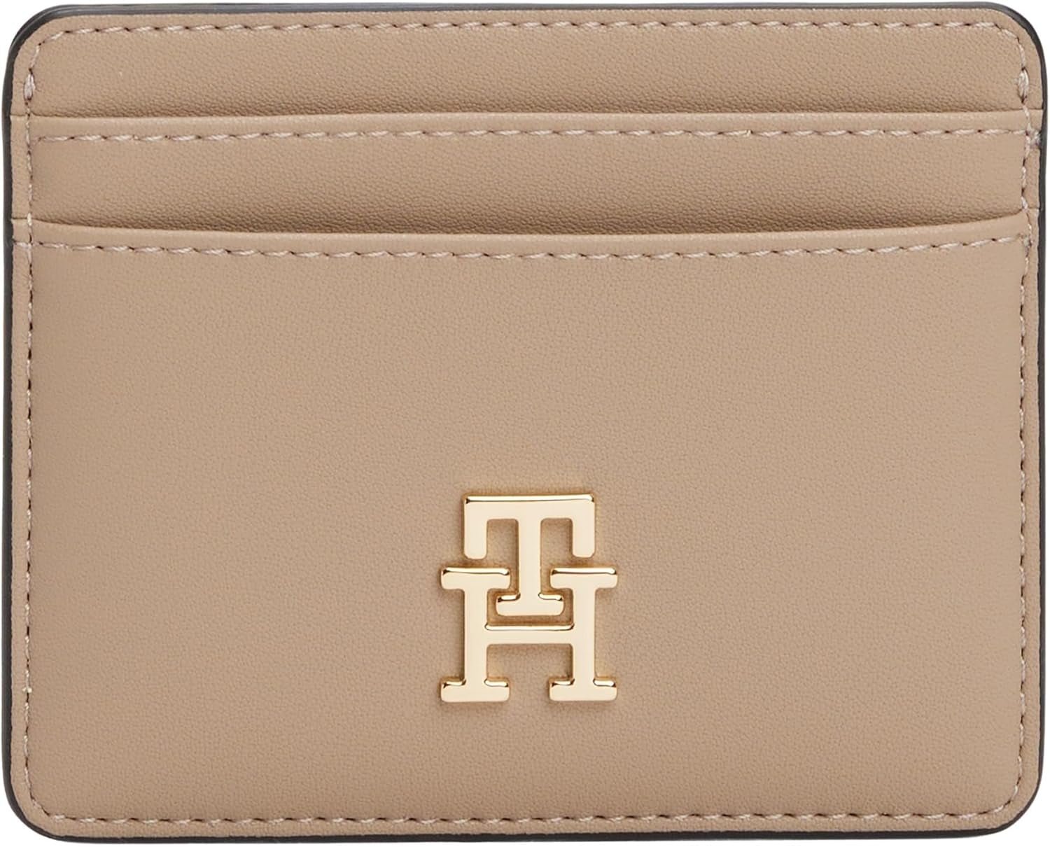Tommy Hilfiger ladies card holder Feminin cu logo, Bej (Coastal Taupe), Marime unica Portofel Barbati Naty Shop Titlu implicit