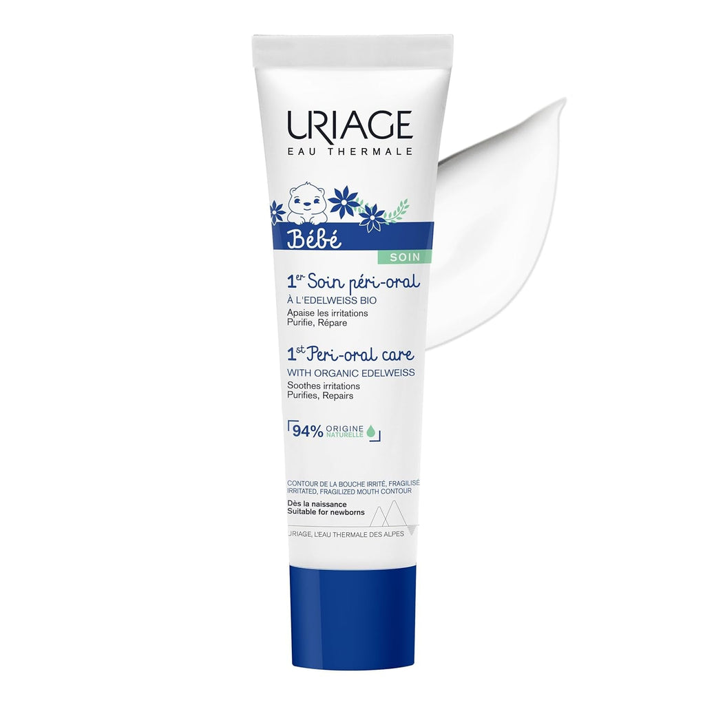 Uriage Baby Peri-Oral Care with organic precious white & copper-zinc 30ml - Calmează imediat iritațiile - Repară și curăță pielea - Se absoarbe rapid - Fără parfum - 94% ingrediente de origine naturală Copii - Baie si Skincare Naty Shop Titlu implicit