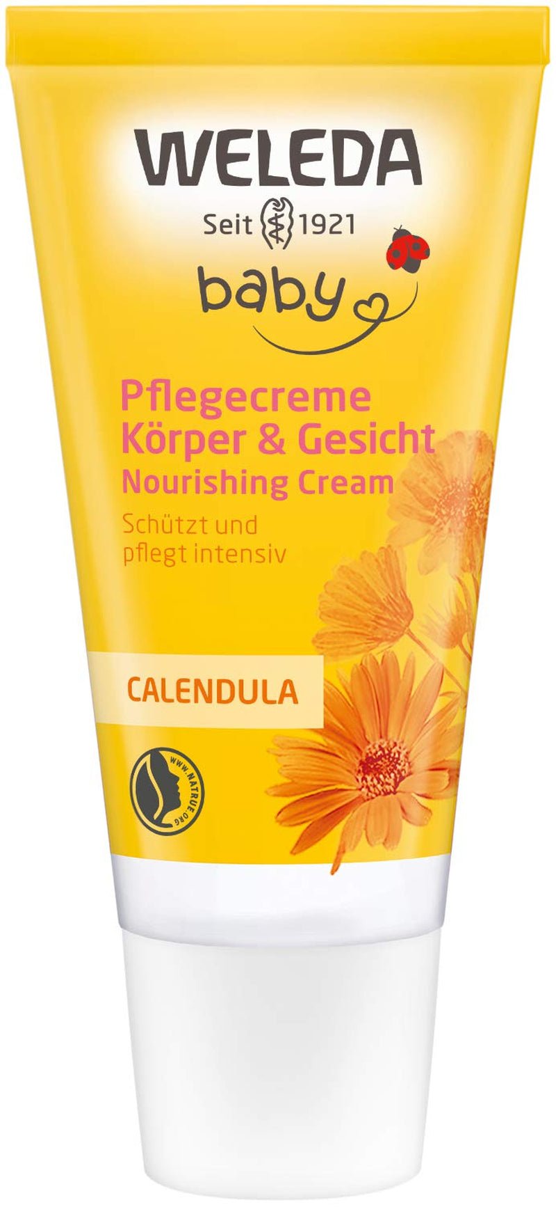 WELEDA Organic Baby Calendula Care Cream Body & Face 30ml - Cremă de față / cremă de piele pentru cosmetică naturală cu ulei de susan și lanolină pentru îngrijirea pielii uscate. Cremă hidratantă de îngrijire pentru bebeluși și copii Copii - Baie si Skincare Naty Shop