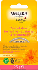 WELEDA Organic Baby Calendula Magic Balm - Balsam universal de cosmetice naturale pentru față și corp pentru îngrijirea și calmarea pielii și buzelor uscate. Balsam bogat universal pentru bebeluși și copii (1x 25g) Copii - Baie si Skincare Naty Shop