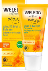 WELEDA Organic Baby Calendula Wind & Weather Balm - Cremă de față și cremă de mâini pentru cosmetice naturale cu ulei de migdale și ulei de susan pentru a proteja pielea sensibilă și uscată a bebelușului de vreme aspră și frig (1x 30 ml) Copii - Baie si Skincare Naty Shop Titlu implicit