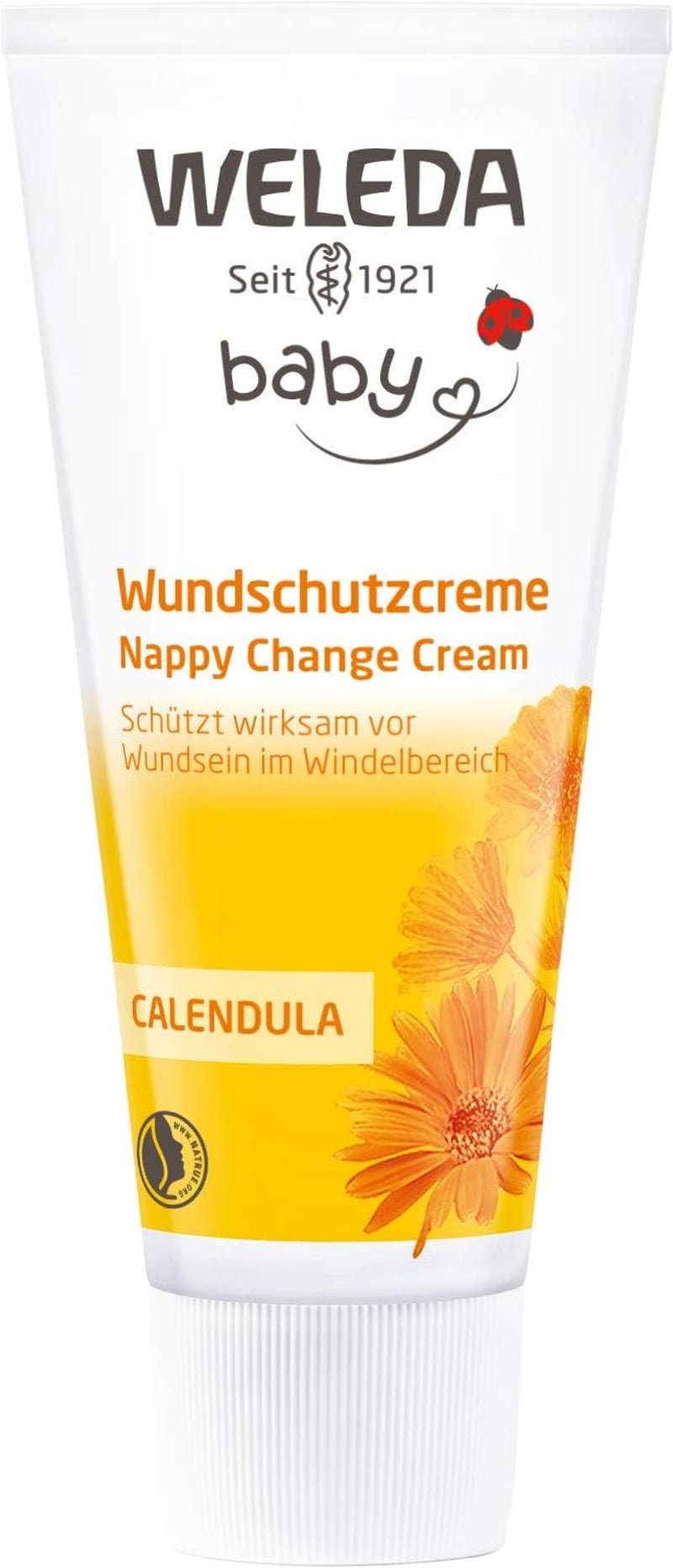 WELEDA Organic Baby Calendula Wound Protection Cream 75ml - Cosmetice naturale unguent pentru răni / cremă pentru bebeluși pentru protecția pielii sensibile a bebelușului în zona scutecelor. Ajută la roșeață, piele iritată și durere Copii - Baie si Skincare Naty Shop