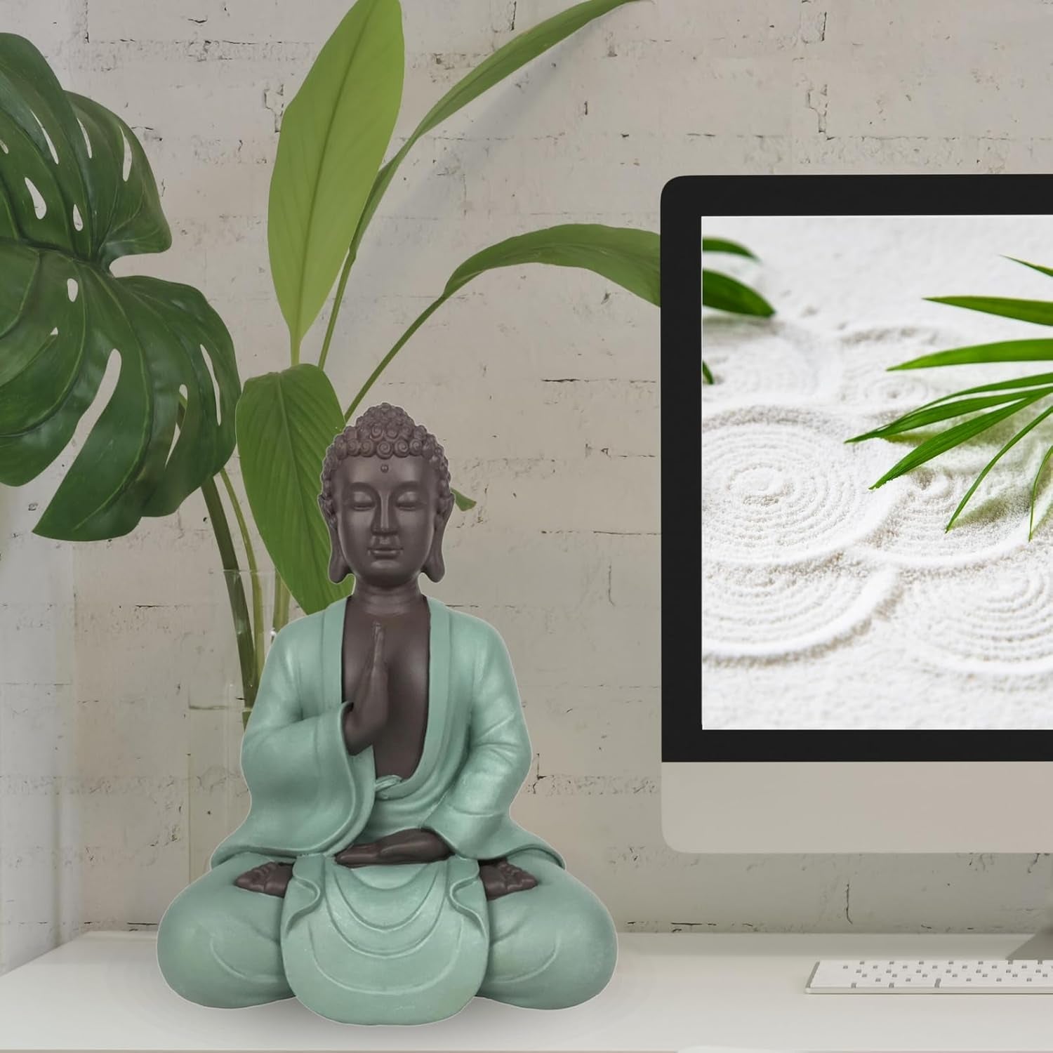 Zen Arôme SBM5 Statuie Zen Bodhi, verde/maro, 20 cm înălțime Statuete si sculpturi Naty Shop